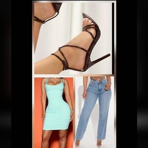 FASHION NOVA BUNDLE  3 Items Dress/jeans/shoes